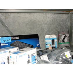 Shelf lot of electronics and electronic accessoris