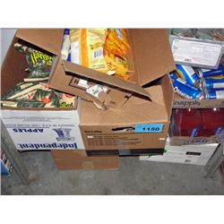 Shelf lot of assorted snack foods, beverages etc