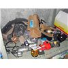 Image 1 : Shelf lot of assorted tools, carpenters belts, etc