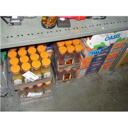 Shelf lot of assorted fruit drinks