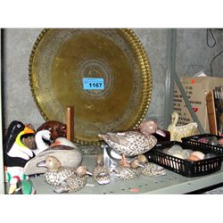Shelf lot of collectables and decorative household