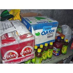 Shelf lot of assorted beverages