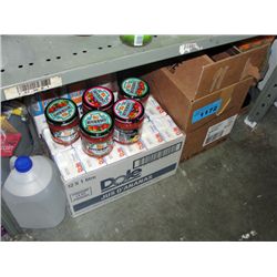 Shelf lot of assorted snacks and beverages