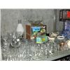 Image 1 : Shelf lot of assorted glasswares and household
