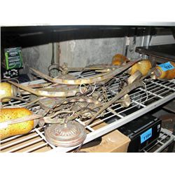 6 metal and art glass wall lights