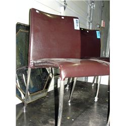 Brown leather side chair