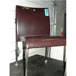 Brown leather side chair