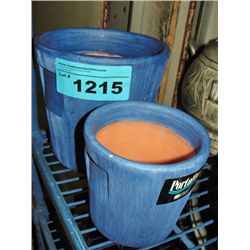 Portafino 2pc blue ceramic planter set