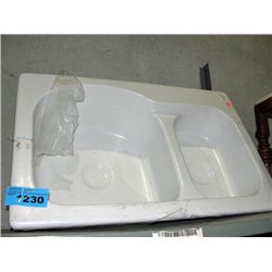 Plastic double sink