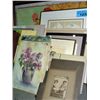 Image 1 : Shelf lot of pictures prints and original art