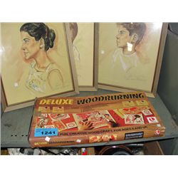 Deluxe wood burning kit and framed pictures