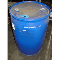 One large blue barrel filled with class A foam
