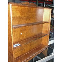 Wooden wall mount display shelf