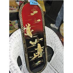 oriental laquered decorative wall hanging