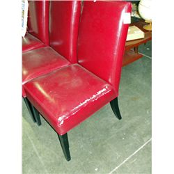 Red leather side chair