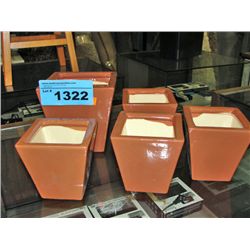 6 ceramic planters