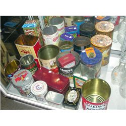 Large lot of collectors tins