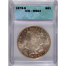 1878-S Morgan Dollar ICG MS 64