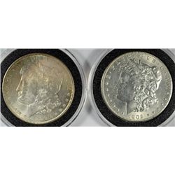 ( 2 ) VERY NICE CIRCULATED MORGAN DOLLARS IN PLASTIC CAPSULES , 1886 AND 1902-O