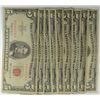 Image 1 : ( 10 ) AVERAGE CIRCULATED UNITED STATES $5.00 RED SEAL NOTES