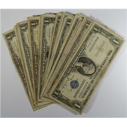 ( 35 ) AVERAGE CIRCULATED U.S. $1.00 SILVER CERTIFICATES