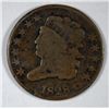 Image 1 : 1828 HALF CENT VG (DAMAGED)