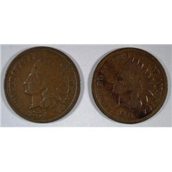 1873 GOOD & 1874 VF+ INDIAN HEAD CENTS