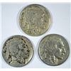 Image 1 : 1919-D VG, 1920-D VG, 1921 VF BUFFALO NICKELS