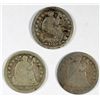 Image 1 : 3- SEATED HALF DIMES (53-O, 54, 56) AG-GOOD