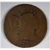 Image 1 : 1795 LARGE CENT; PLAIN EDGE GOOD OBV; AG REC