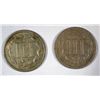 Image 2 : 1865 VF & 1881 VF THREE CENT NICKELS