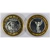 Image 2 : ( 2 ) COLLECTABLE LAS VEGAS SILVER CASINO TOKENS