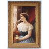 Image 1 : C. PICCININI - Turn of the century Italian school. "Portrait of a Young Lady". Oil on canvas. Signed