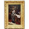 Image 1 : EMIL THEODOR RICHTER (1801-1878) German school. "Young Lady in a Library". Oil on canvas. Signed low