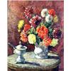Image 1 : JAC MARTIN-FERRIERES (1893-1972) French school. "Nature Morte avec Fleures". Oil on wood panel. Sign