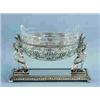 Image 1 : A silver plated Empire style centrepiece in form of a pair of winged sphinxs holding a crystal bowl.