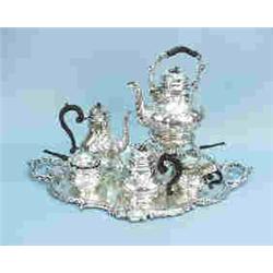 An important antique Austrian silver tea and coffee service by J.C. Klinkosch. Includes a large tray