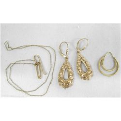Estate Gold Necklace and Earrings