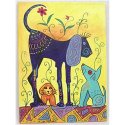 Acrylic Painting Happy Dog - Kills Thunder