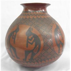 Mata Ortiz Geometric Kokopelli Olla - Bugarini