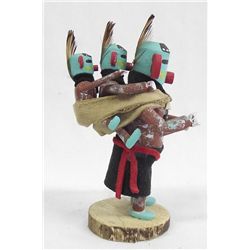 Navajo Morning Singer Piggyback Signed Kachina - Benally