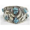 Image 2 : Navajo Coin Silver Turquoise Bracelet