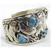 Image 4 : Navajo Coin Silver Turquoise Bracelet