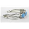 Image 2 : Navajo Sterling Turquoise Bracelet - J Henry