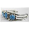 Image 3 : Navajo Sterling Turquoise Bracelet - J Henry