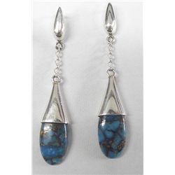 Arizona Blue Turquoise Sterling Dangle Earrings