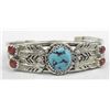 Image 2 : Navajo Sterling Turquoise Bracelet - Running Bear