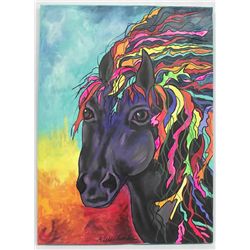 Acrylic Painting The Wild Pony - Kills Thunder