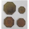 Image 1 : Four 1900 Indian Wells Trading Post Tokens