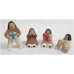 Four Native American Pueblo Clay Figurines